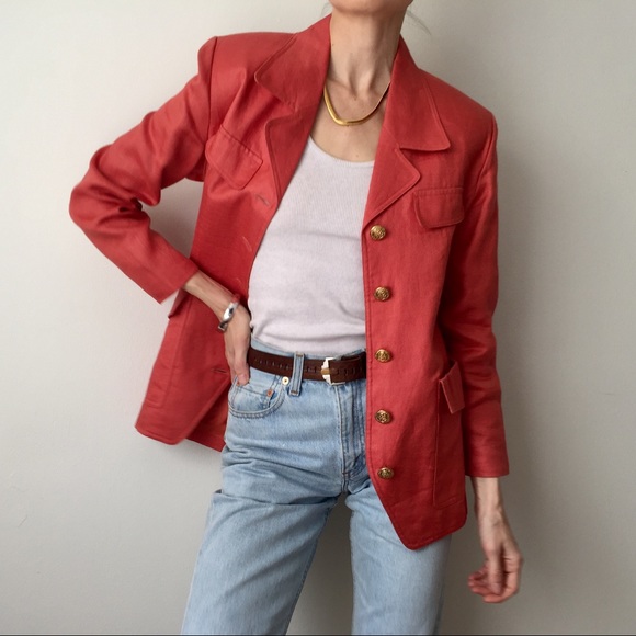 Vintage Italian Coral Blazer - Picture 3 of 12